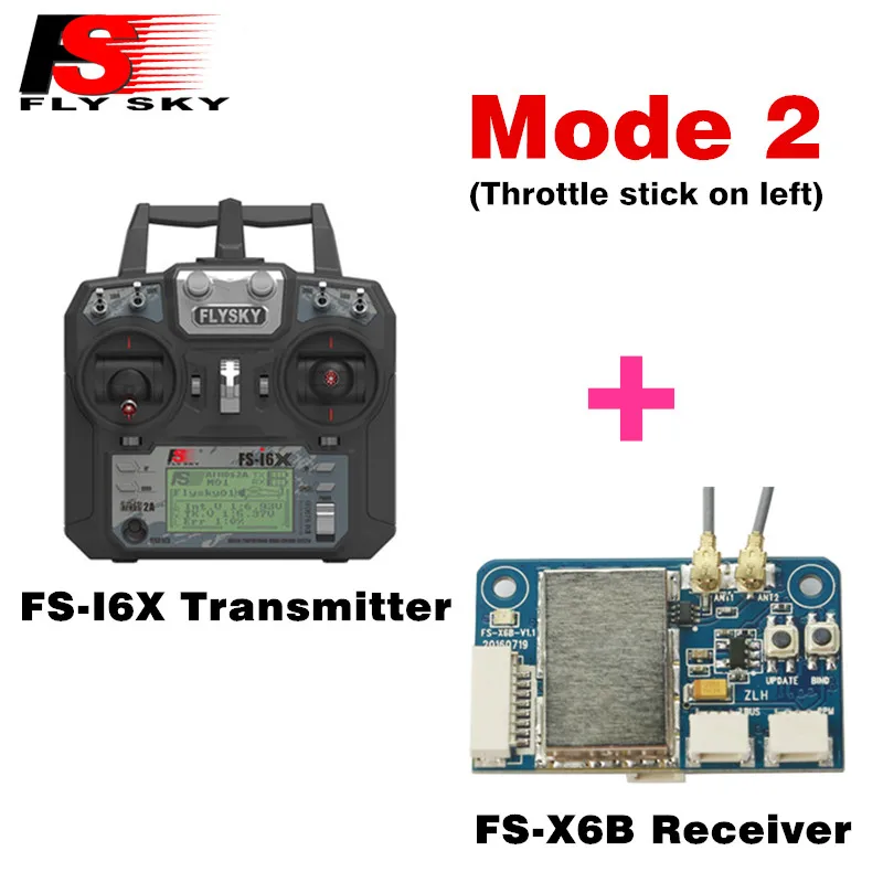 FS-i6X with X6B L Flysky FS-i6X 10CH 2,4 ГГц AFHDS 2A передатчика радиоуправляемой модели к компьютеру с FS-iA6B FS-iA10B FS-X6B FS-A8S приемник для RC Самолет режим 2 - Цвет: FS-i6X with X6B L