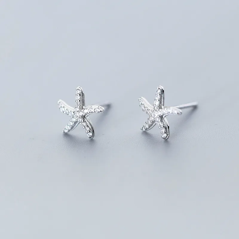S925 Серебряные серьги для женщин Корейский выпуск Sen Сладкая маленькая морская