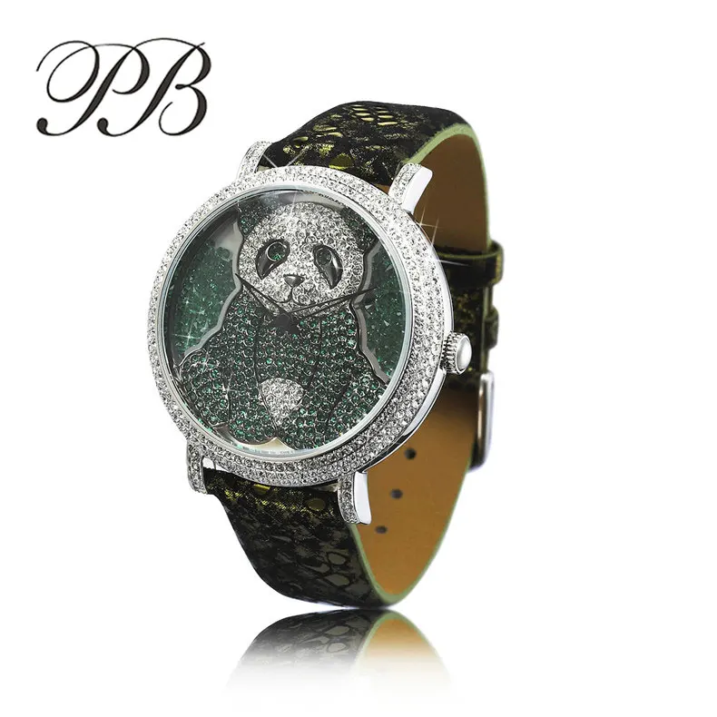 Роскошные Брендовые женские кварцевые часы с рисунком из мультфильма PB для