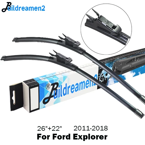 2011-2018 Buildreamen2 Автомобиль Стеклоочистителя Авто натуральный каучук бескаркасное ветровое стекло стеклоочистителя для Ford Explorer 1991 - Цвет: 2011-2018