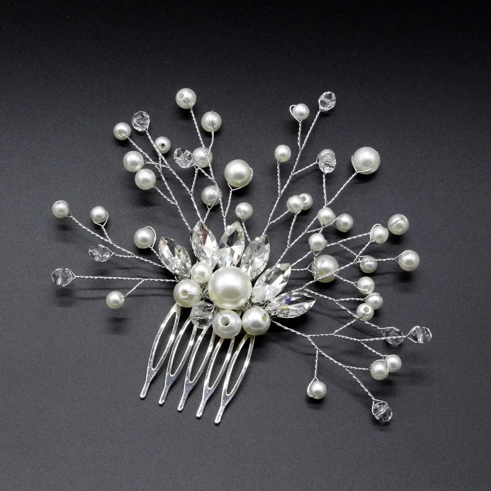 Модная Серебристая винтажная Свадебная заколка стразы 1 шт. с цветами и