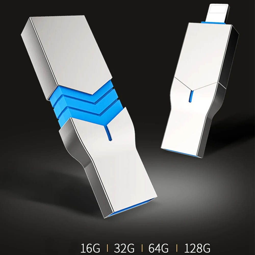 2in1 USB3.0 флеш-накопители, 16/32/64 GB Тип-C USB Диск флеш-накопитель совместим для iPhone iOS Android Тип-C ПК-Серебристый