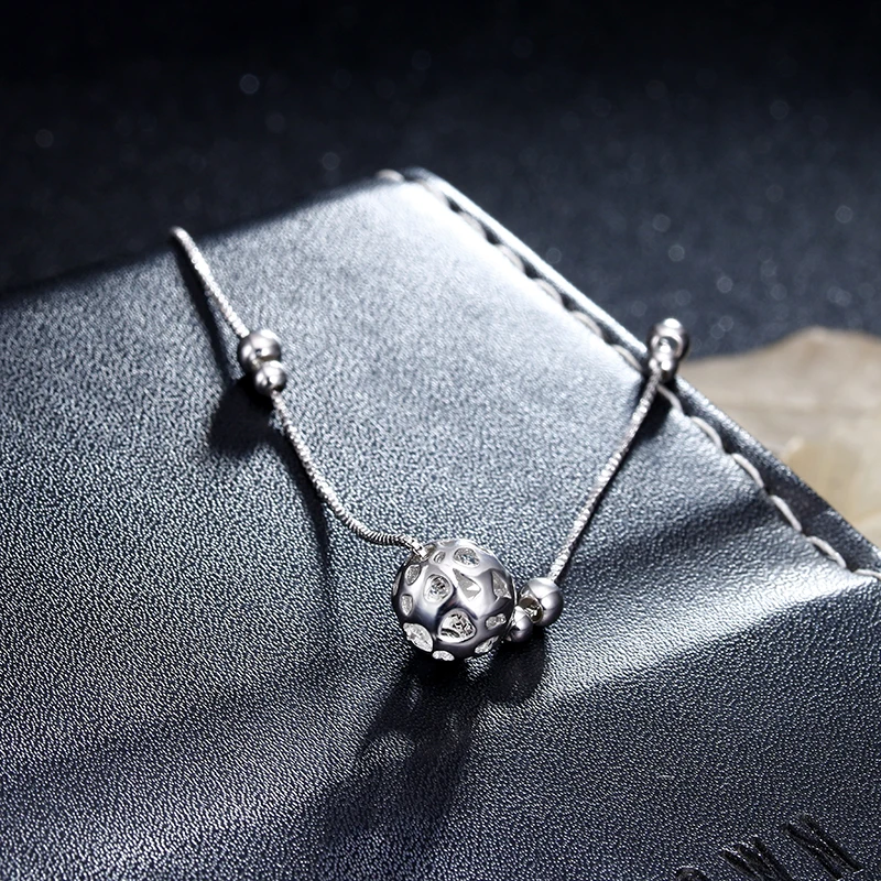 Стерлингового серебра 925 высокое качество маленький круглый шар стиль ladies'anklets Jewelry Женщины ножной браслет подарок на день рождения Перевозка груза падения