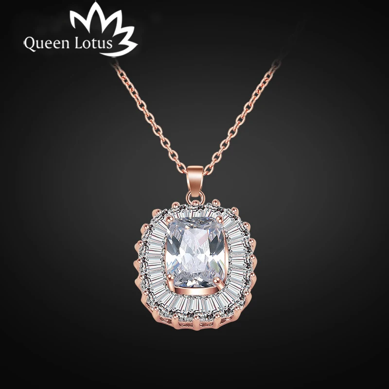 Queen Lotus 2018 Новая мода Корейская цепочка для ключиц ожерелье Кулон Циркон Женское