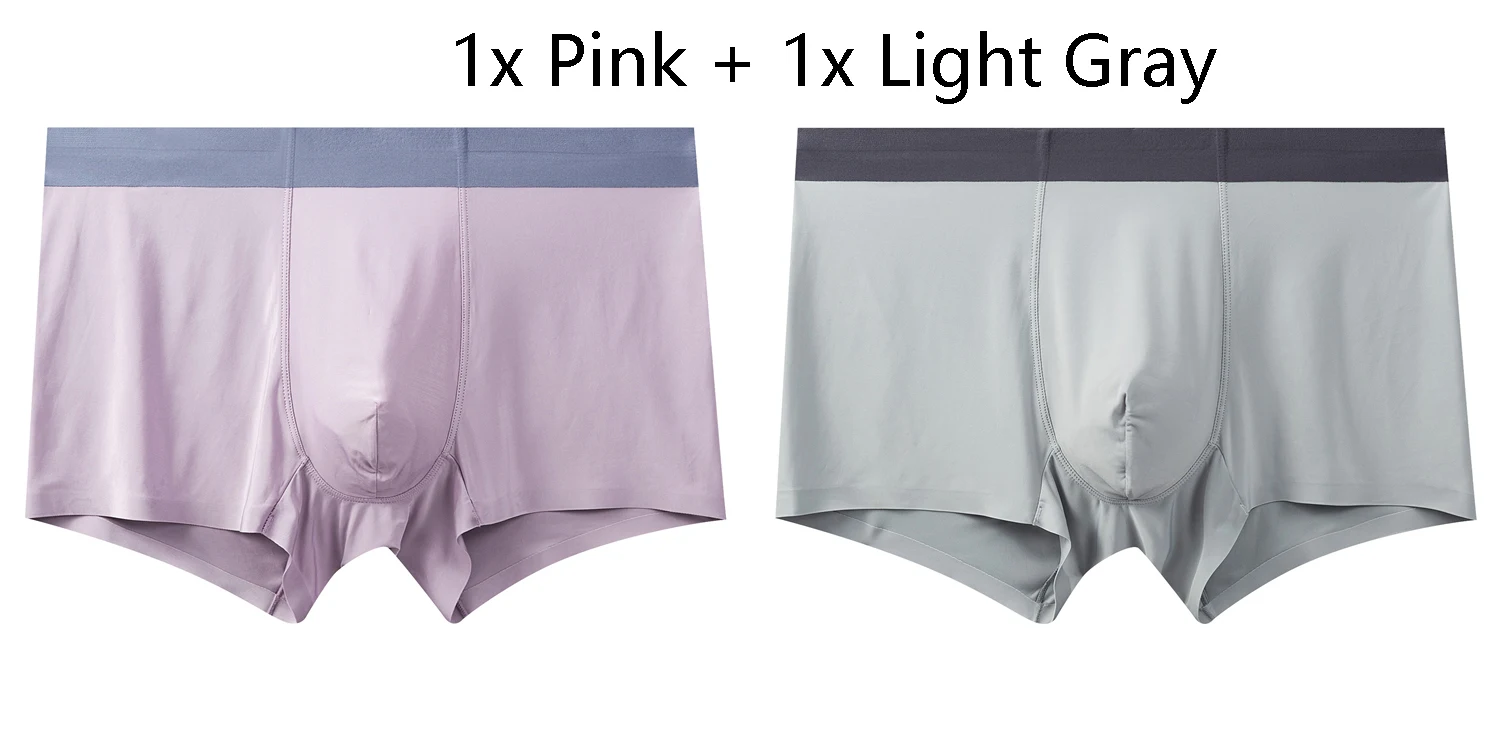 1xPink 1xLight Gray EVES охлаждение сухой подходят Мужское нижнее белье боксеры 2 шт Мужские шорты удобные трусики дышащие трусики мужские боксеры Прямая - Цвет: 1xPink 1xLight Gray