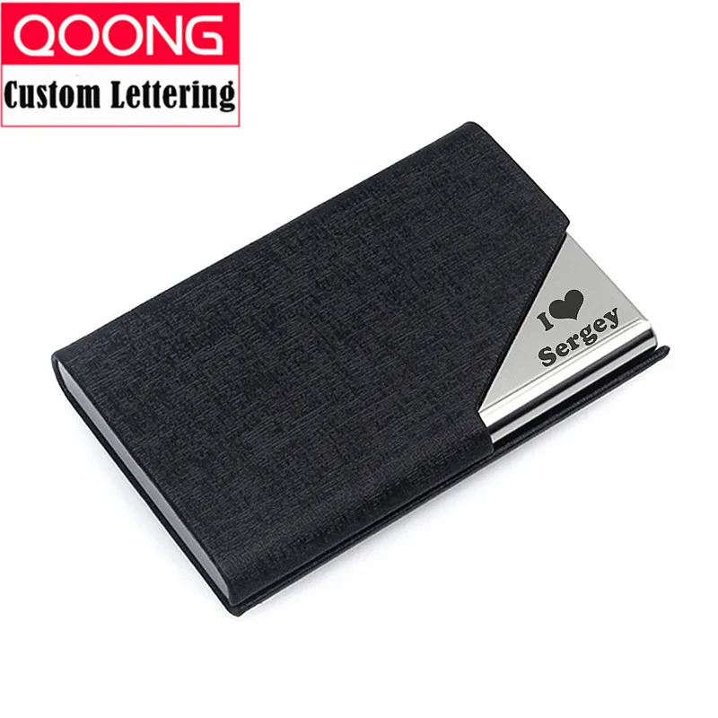 

QOONG 2019 Rfid Travel Card Wallet Leather Men Women Waterproof Credit ID Card Holder Card Case Metal Wallet Cardholder Carteira