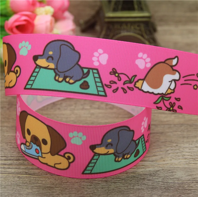 DHK 1 5 '✐ ярдов слон собака единорог Печатный grosgrain искусственный бант