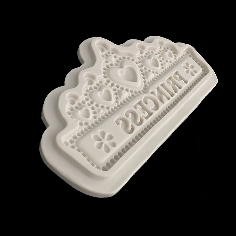 

minsunbak New Fondant Princess Crown Silicone Mould Cake decoration tools Ultra-light clay mould Sugar Craft Tools