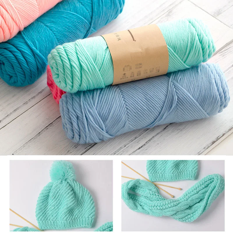 2pcs/lot 250g Natural soft Silk Milk Cotton Yarn Thick For Knitting Baby Wool Crochet Scarfcoat Sweater Weave Thread | Дом и сад