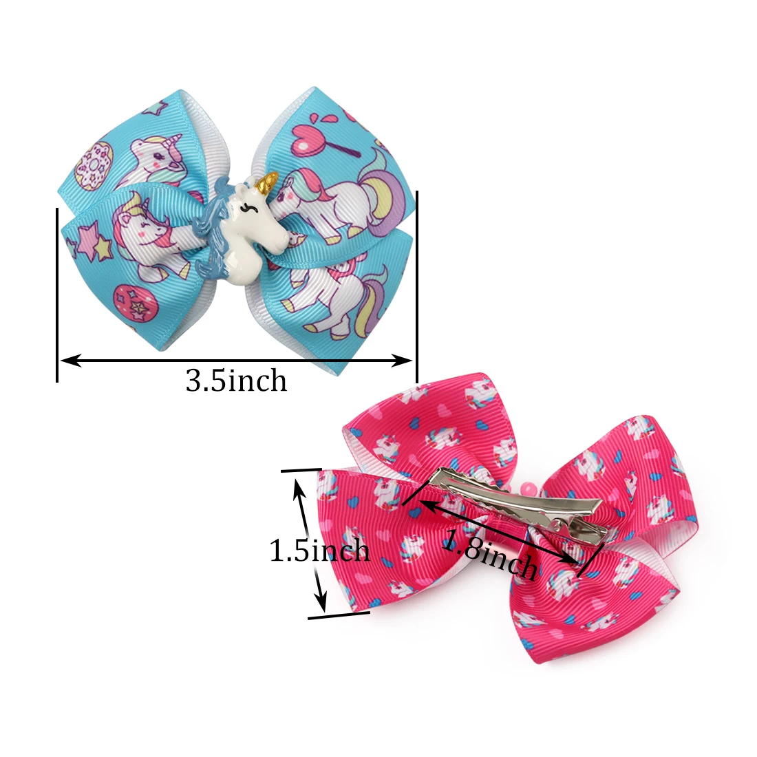 11 шт./лот большие банты для волос с единорогом девочек Волшебные спящие единороги