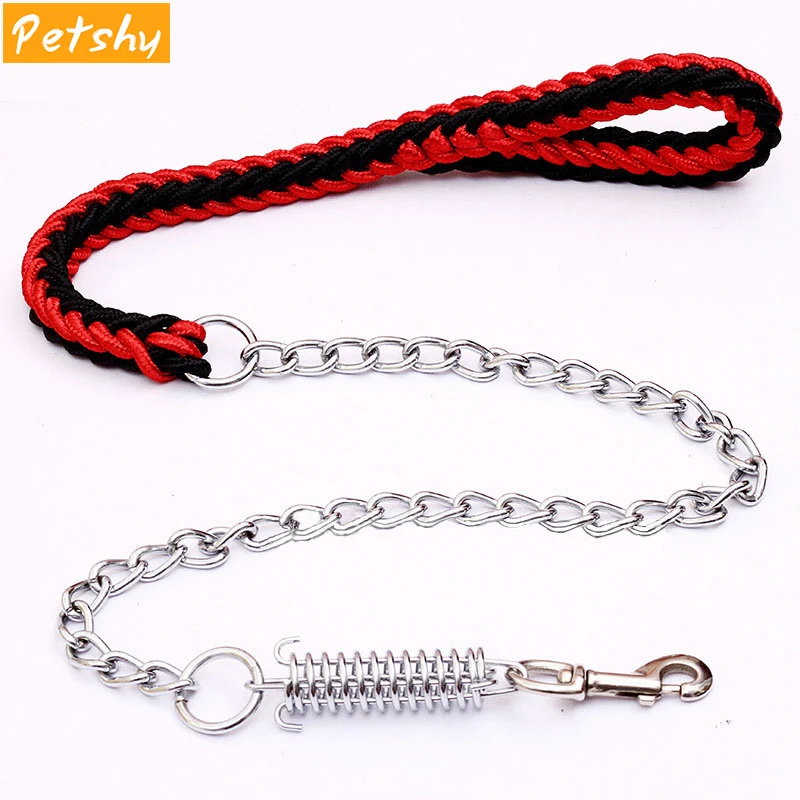 Red black Petshy длинный поводок для собак металлическая веревка для домашних животных бегущий трекинг ходячие поводки собаки Скалолазание Веревка для средних для крупных больших собак - Цвет: Red black