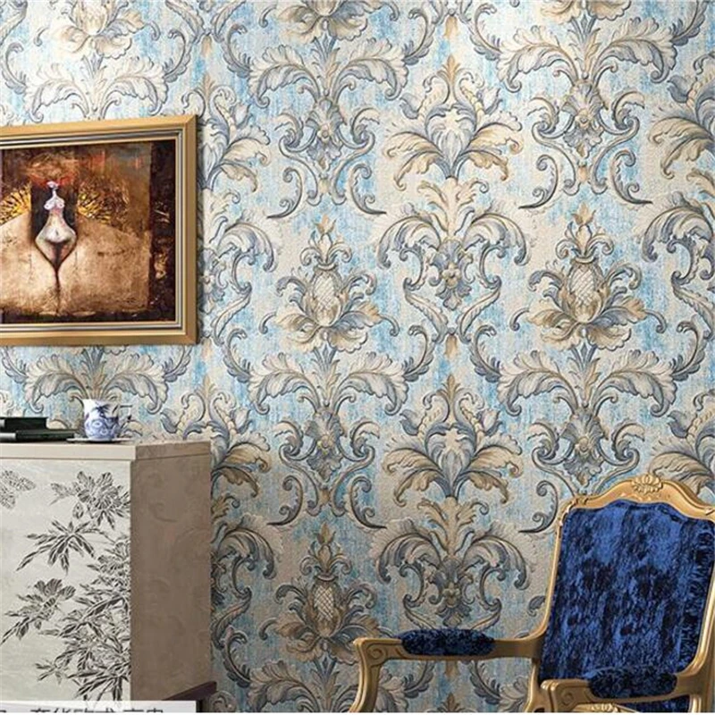 

wellyu обои European wallpapers ultra - thick deep embossed non - woven wallpaper papel de parede bedroom living room wallpapers