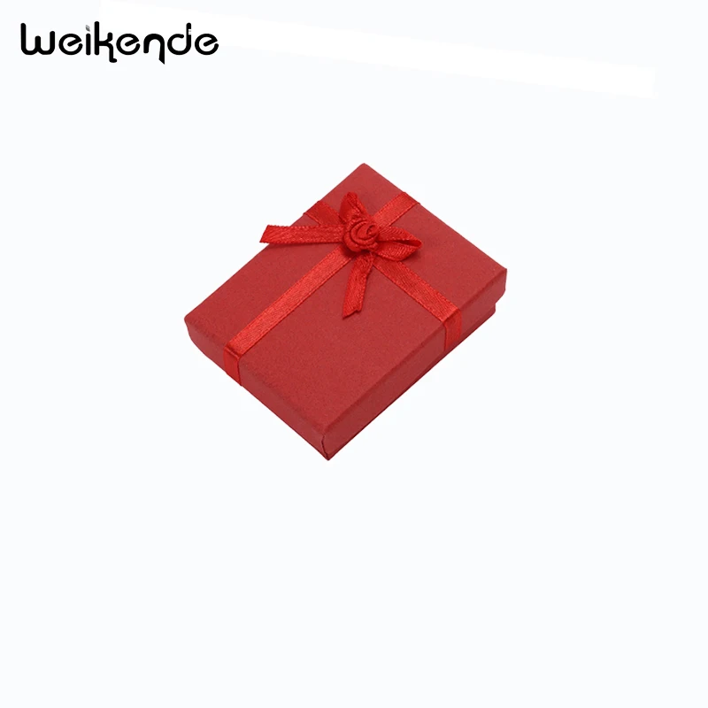 7x8cm Jewelry Sets Display Packaging Boxes Cardboard Necklace Earrings Ring Gift Box for Wedding Party with Sponge&ampSatin Ribbon |