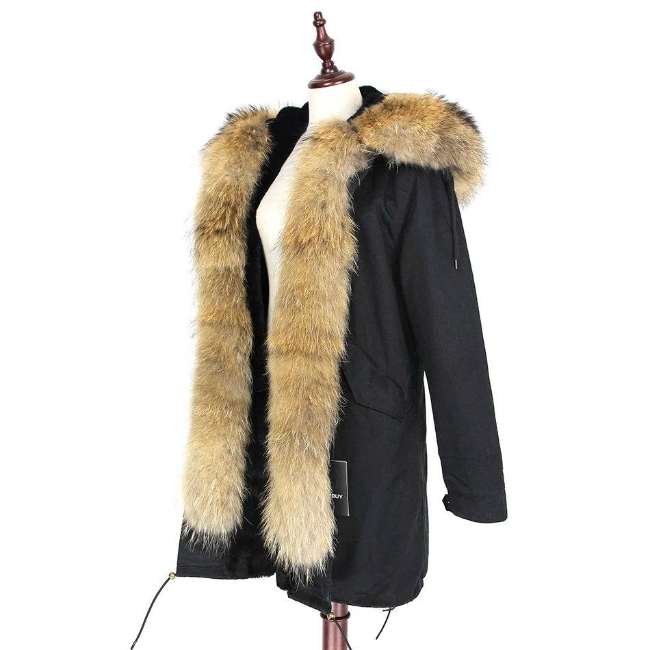 OFTBUY новинка 2019 настоящая меховая парка пальто зимняя куртка для женщин большой