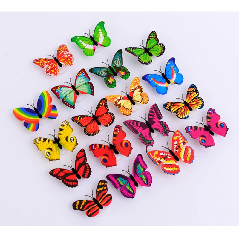 1 шт. цветная светящаяся бабочка ночной Светильник для дома комнаты вечерние