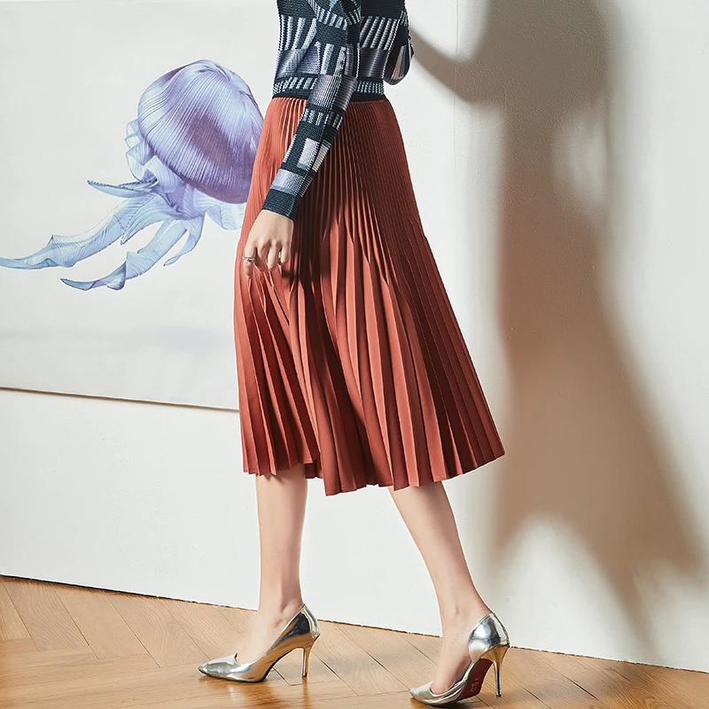 PY 18-926 High-end fashion однотонная плиссированная юбка цветная 2018 | Женская одежда