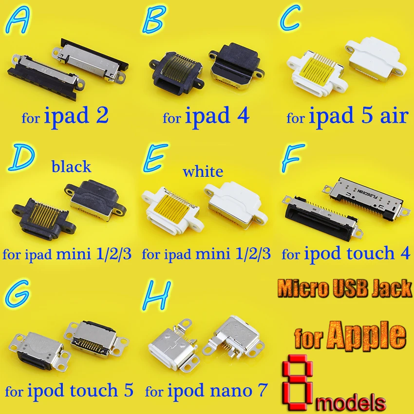 Совершенно новый 5pin/10pin/mini micro usb разъем зарядный порт Женский для Apple iPod touch 4/5 iPad