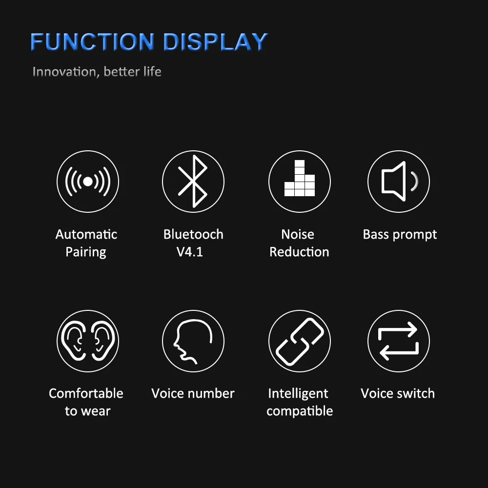 Bluetooth наушники беспроводные с микрофоном Магнитный в наушнике для мобильного