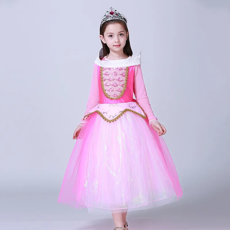 Новинка 2017 года сезон весна-лето платье Спящей красавицы для девочек розовое
