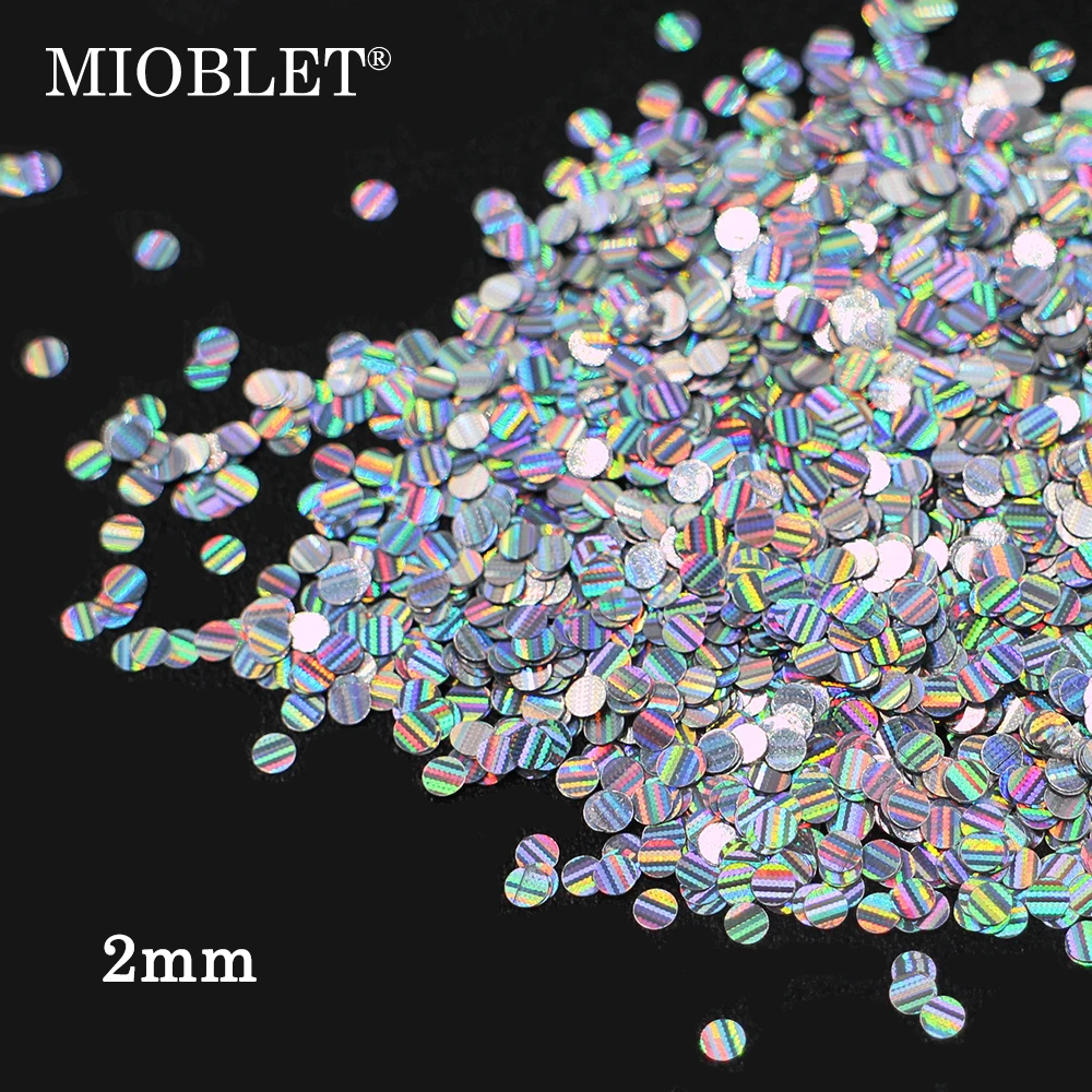 MIOBLET новое поступление лазерные серебряные блестки для ногтей красочные Советы Украшение для ногтей яркие блестки Кристалл DIY