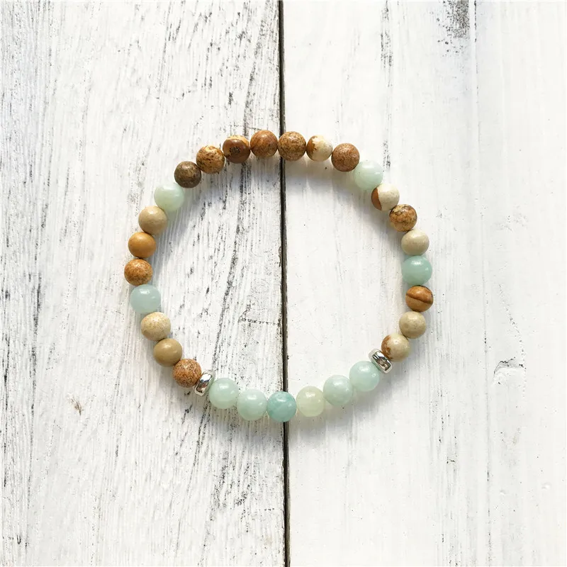 Модный Набор браслетов Amazonite JasperS & лучший подарок для мужчин и женщин подвеска на
