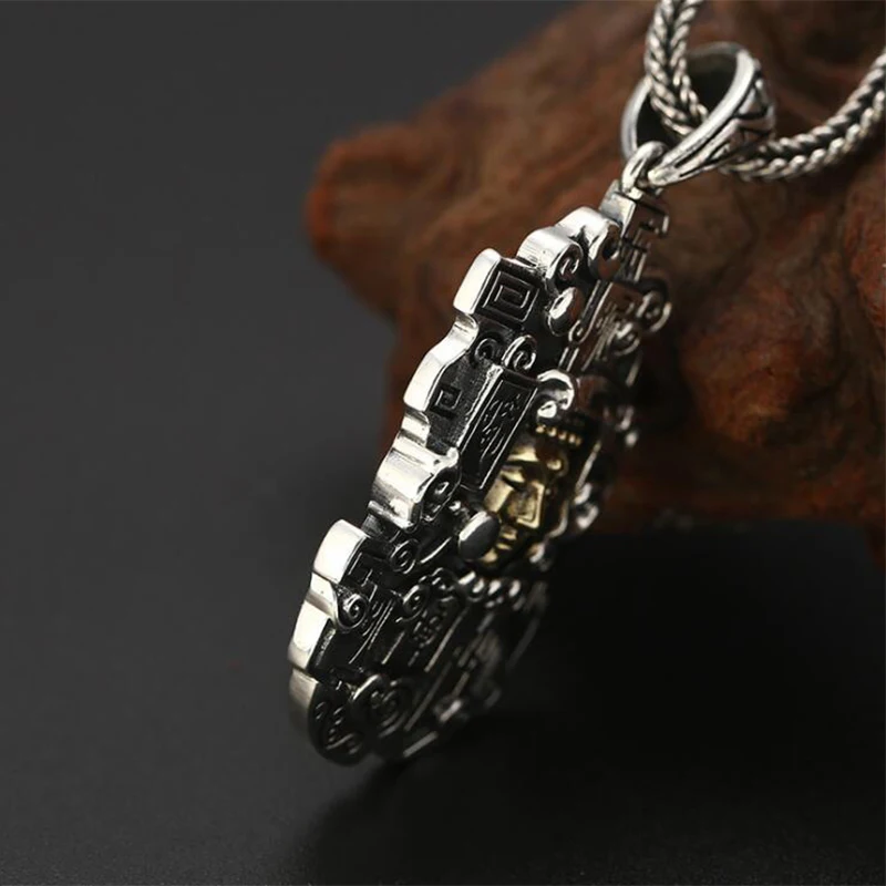 Подвеска мантра с портретом Будды подвеска из 100% настоящего серебра 925 пробы для