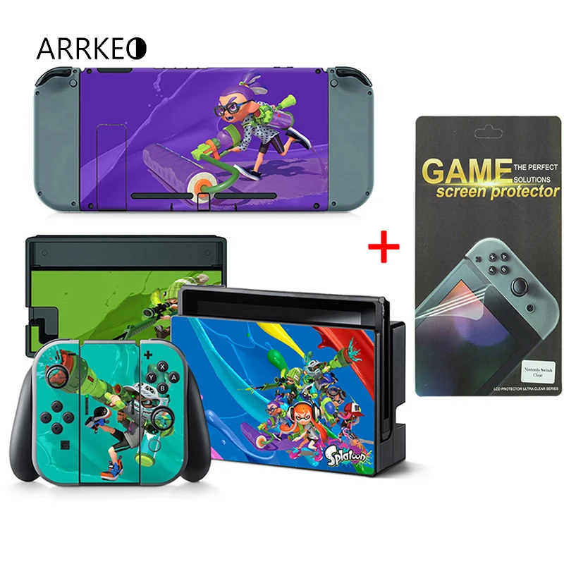 Виниловая наклейка ARRKEO Splatoon 2 Защитная пленка для Nintendo Switch на кожу консоль NS