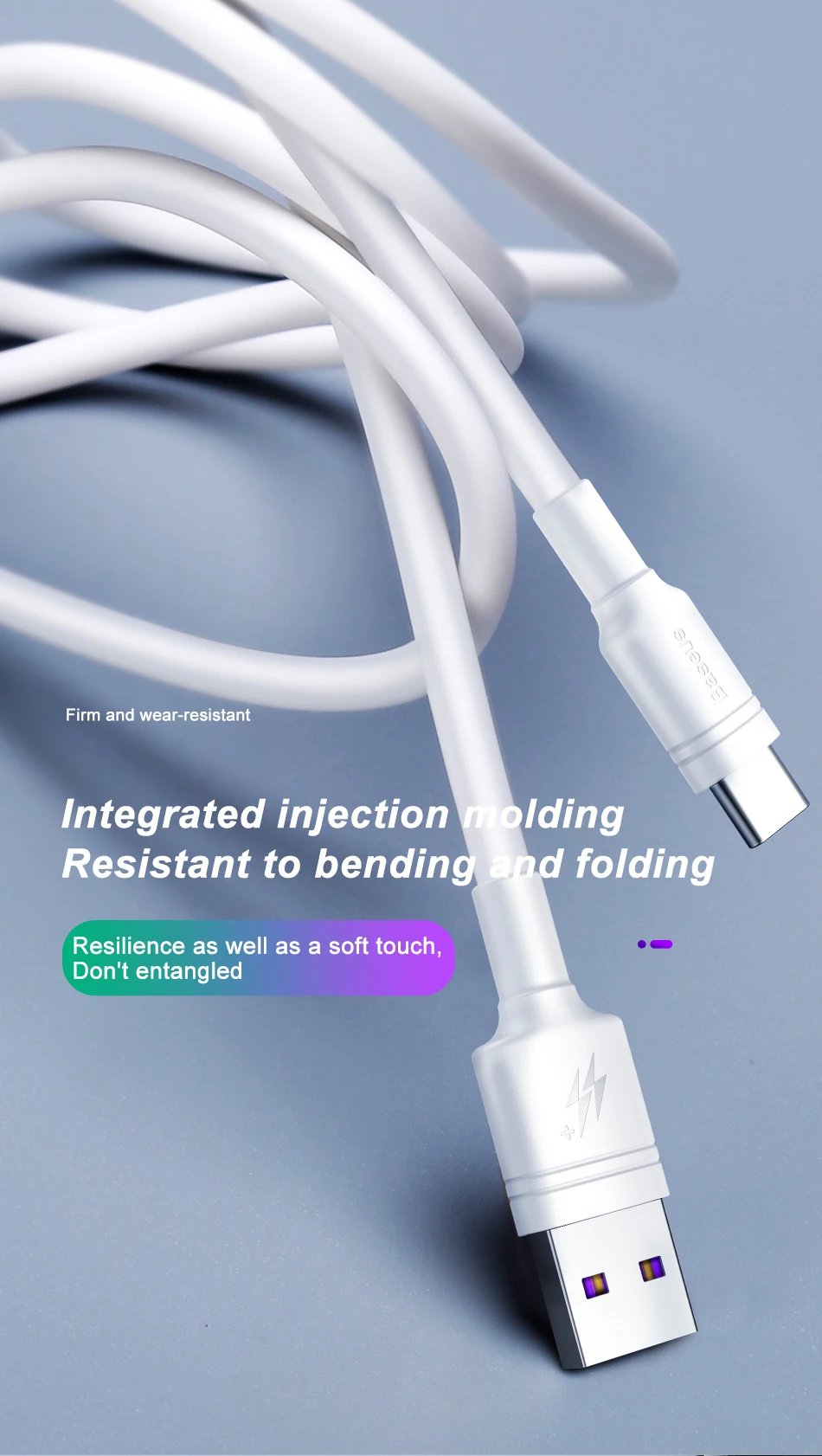Кабель usb type-C Baseus 5A для huawei mate 30 20 P30 P20 P10 Pro Lite P Smart USBC type-C кабель для быстрой зарядки USB-C шнур зарядного устройства