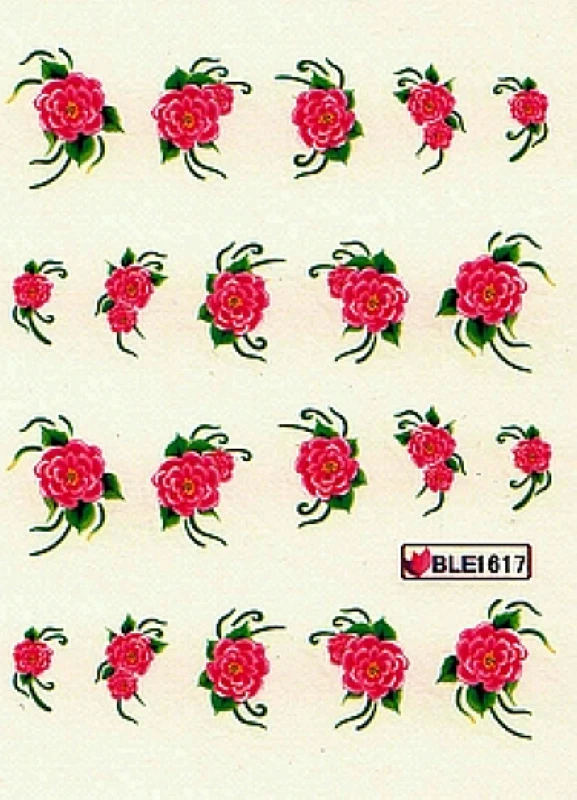 11 упак./лот переводка NAIL ART наклейки на ногти цветок Роза саронская hyacinyh BLE1610-1620