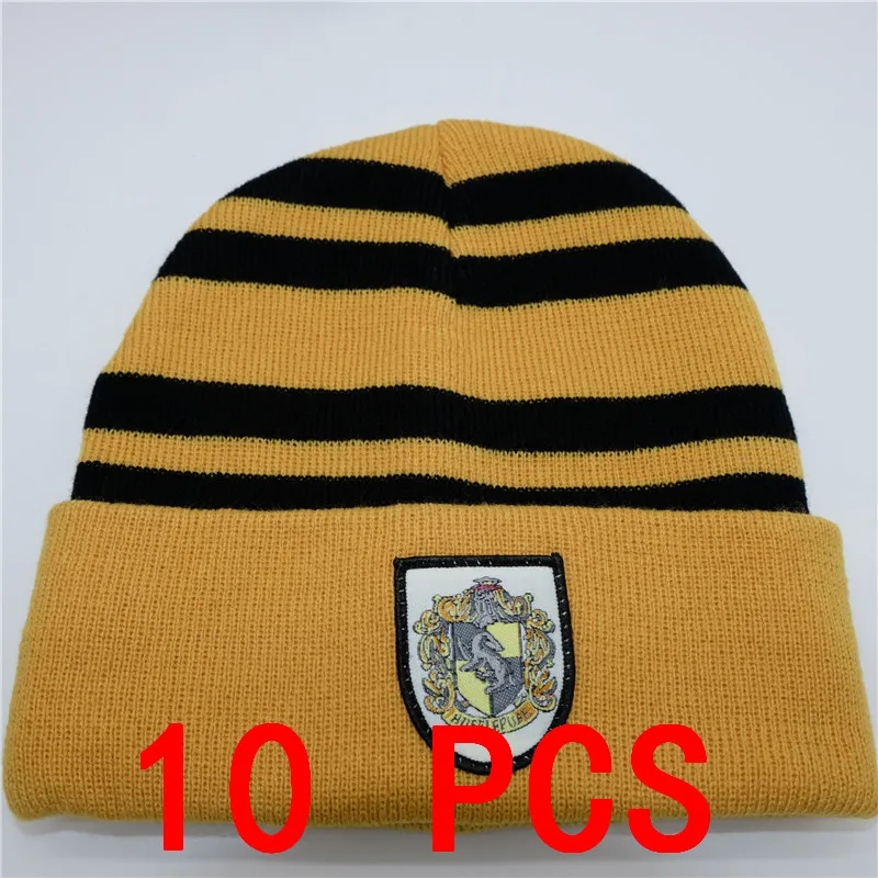 10 PCS Badge cap 10 шт/партия Гермиона шляпы галстук перчатки носки Гриффиндор Слизерин Hufflepuff Кепка Когтевран косплей костюм мужчины женщины шарф для мальчика, девочки - Цвет: 10 PCS Badge cap