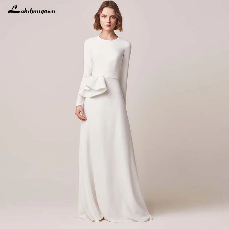 Lakshmigown свадебное платье с длинными рукавами пляжное невесты женское элегантное
