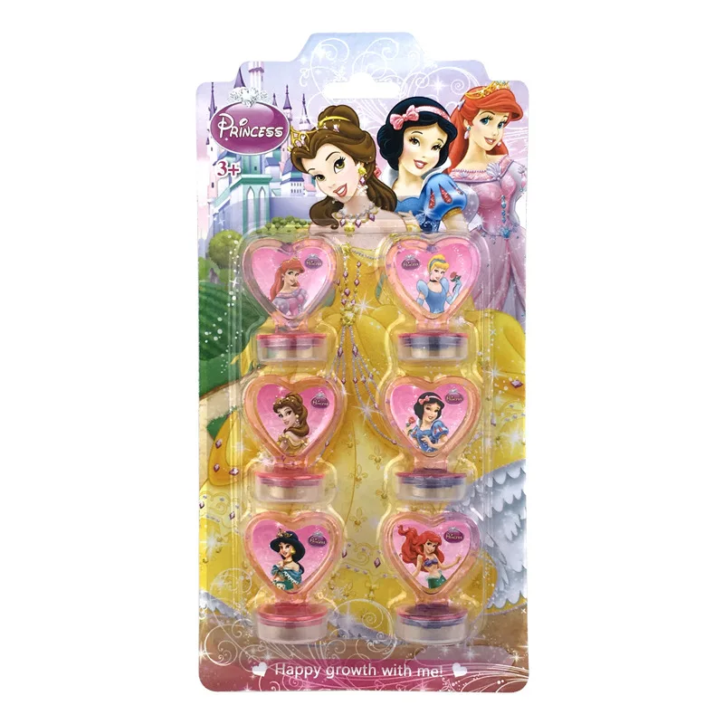 Disney 6PCS Frozen Princess Aisha Spiderman cartoon stamped children's toy seal Drawing tools art supplies toys gift | Игрушки и