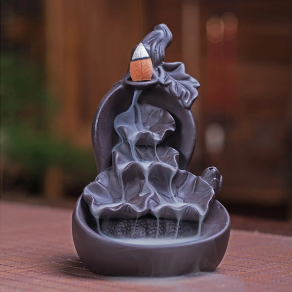 Ароматерапевтическая Горелка Lotus 2019 креативная курильница из фиолетовой глины 10