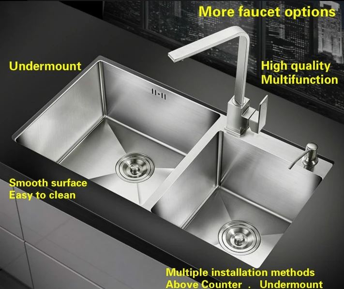 Бесплатная доставка квартирная кухонная ручная раковина с двойным пазом делайте