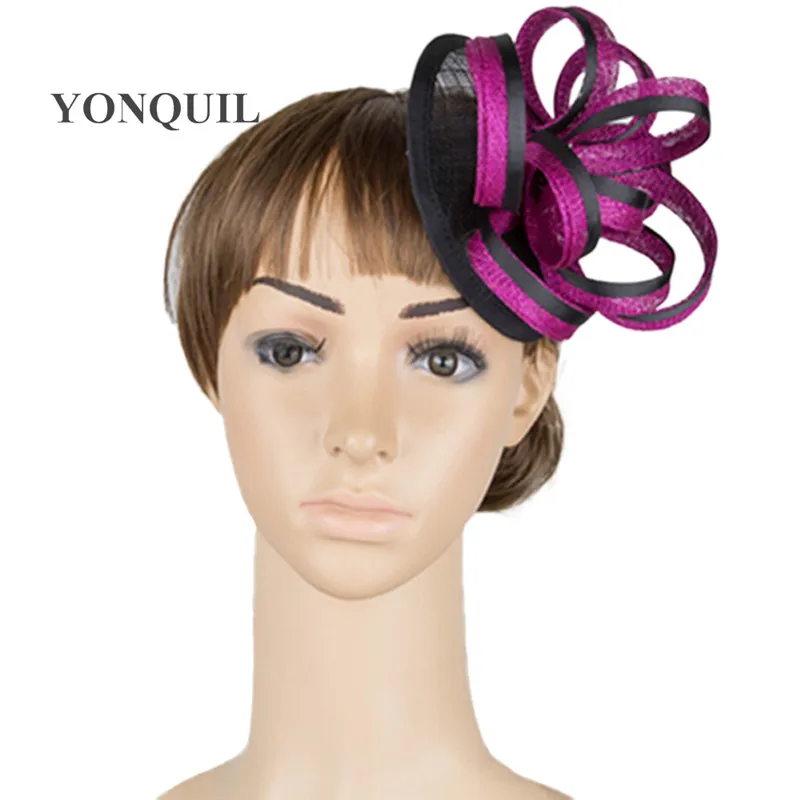 Женская элегантная шляпа с перьями Кентукки Sinamay Дамские аксессуары для волос