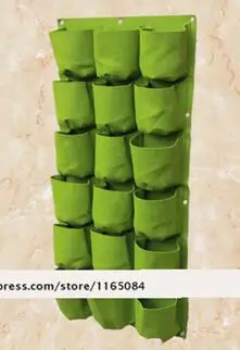 18 round pockets Pocketgarden подвесные горшки для растений, настенный горшок, вертикальные садовые цветочные горшки и кашпо, подвесные горшки для цветов, Садовые принадлежности - Цвет: 18 round pockets