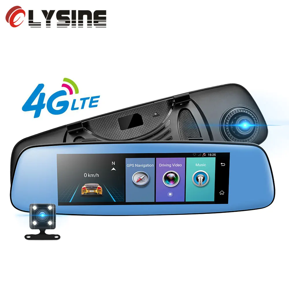 Olysine 4G Автомобильный видеорегистратор 7 86 &quotTouch ADAS Android зеркало заднего вида