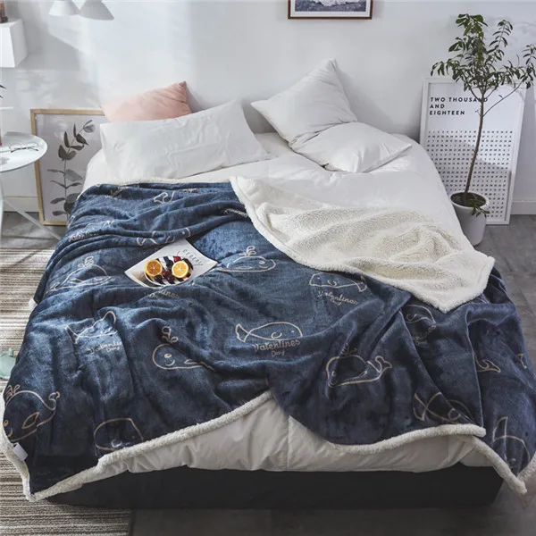 style2 Новые Мягкие флисовые пледы со снежинками, двухслойные толстые зимние плюшевые пледы на диван, покрывала для кровати, покрывала 200*230 см - Цвет: style2