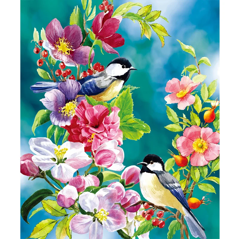 Фото М-qluo 5D животного птицы и цветы картина домашнего декора круглый бриллиант