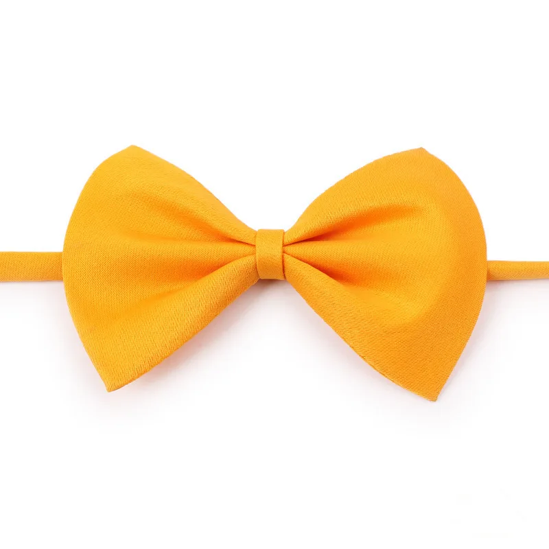 8 Colors Pet Dog Cat Bow Tie Adjustable Dog Necktie Pet Accessories for Dogs& Cats Solid Color Puppy Kitten Bow Tie - Цвет: Orange