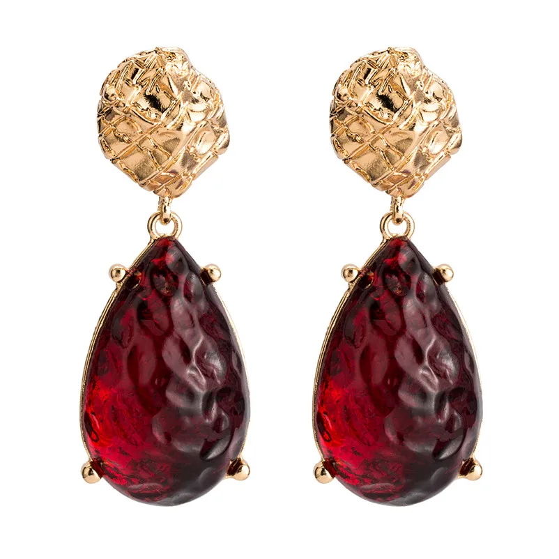 Женские богемные серьги-гвоздики LUSION винтажные Стразы золотого цвета с камнями