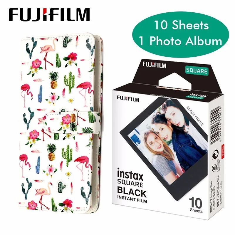 Fujifilm Instax квадратный мгновенный белый край пленка 10 листов для Fuji SQ10 Гибридный формат камеры - Цвет: 10Sheets 1PhotoAlbum