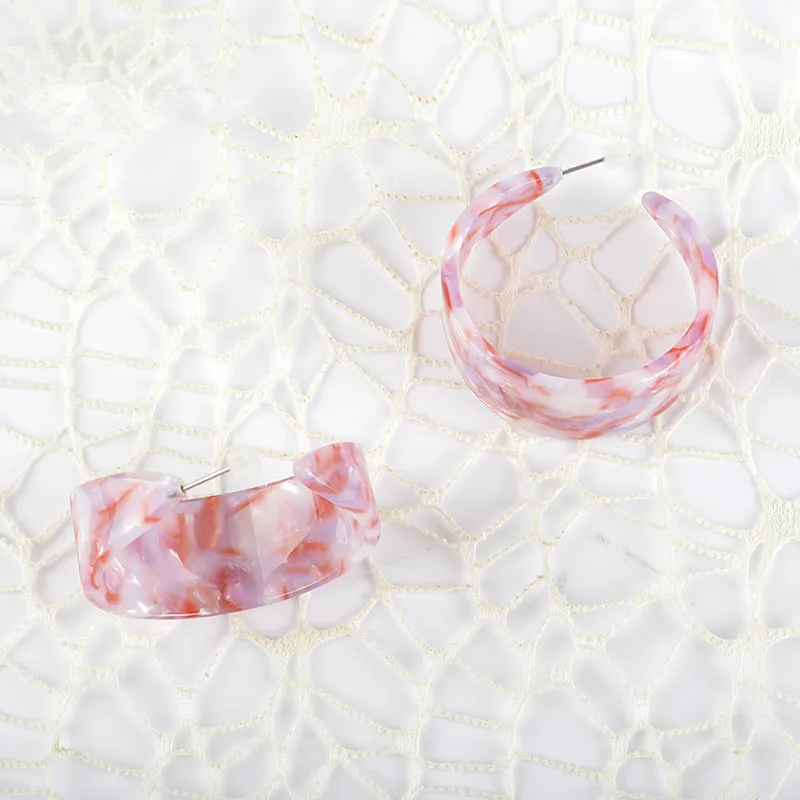 Оптовая продажа с фабрики IGU белые фиолетовые красные ацетатные серьги кольца