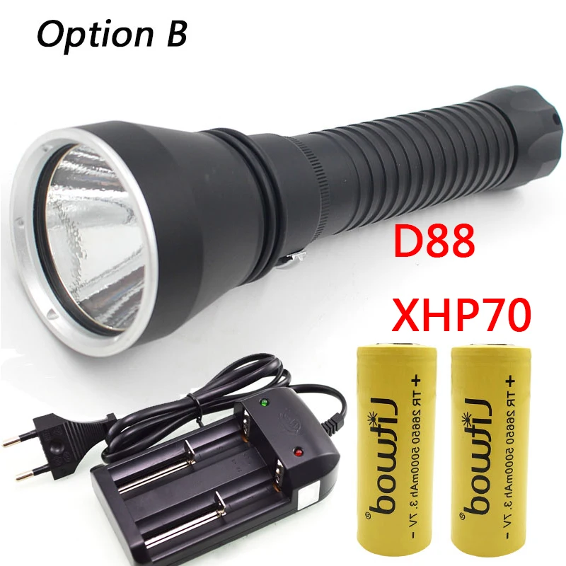 Option B Litwod Z20D88 XHP70 военный уровень самый яркий Дайвинг светодиодный фонарик 4292LM под водой 150 м IPX8 - Испускаемый цвет: Option B