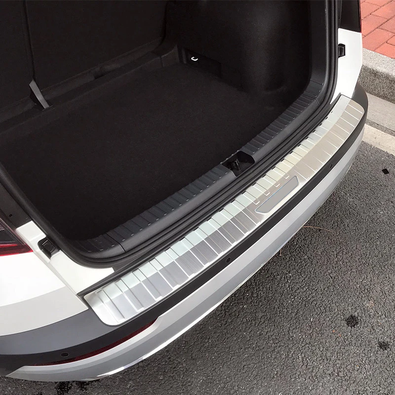 Для Skoda Karoq внутренняя или Внешняя защита заднего бампера из нержавеющей стали Защитная панель Отделка 1 шт. автомобильный Стайлинг