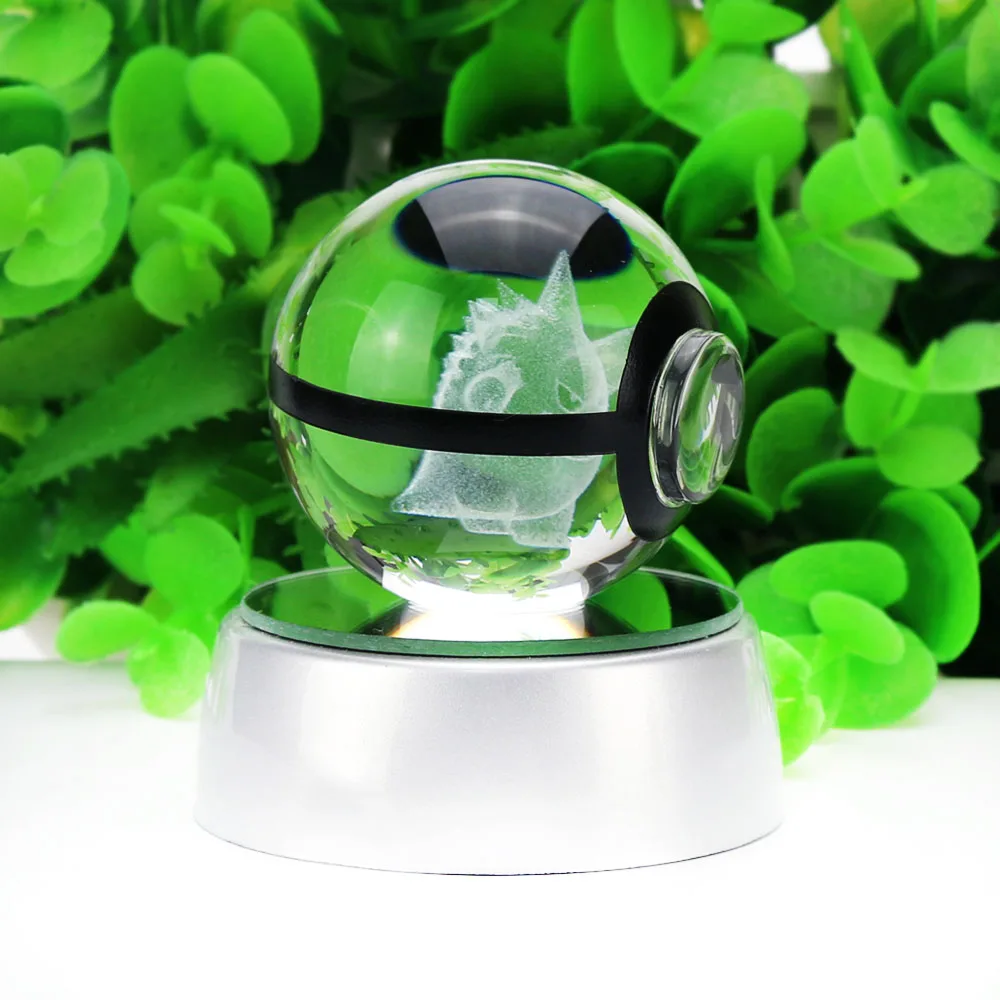 Хуэй Юань Gengar Кристалл Pokeball Poke ball 5 см Диаметр клетки кнопки питание 3D ночь