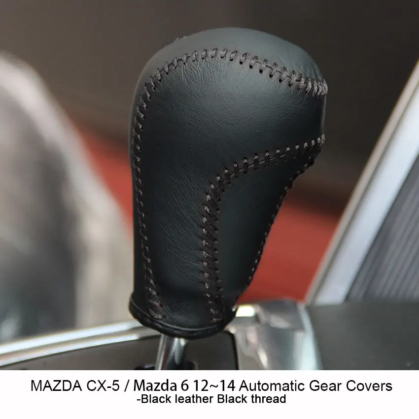 Black line PONSNY автомобильные чехлы для интерьера чехол для Mazda 6 Mazda CX-5 автоматическое переключение чехол из натуральной кожи ручной работы - Название цвета: Black line