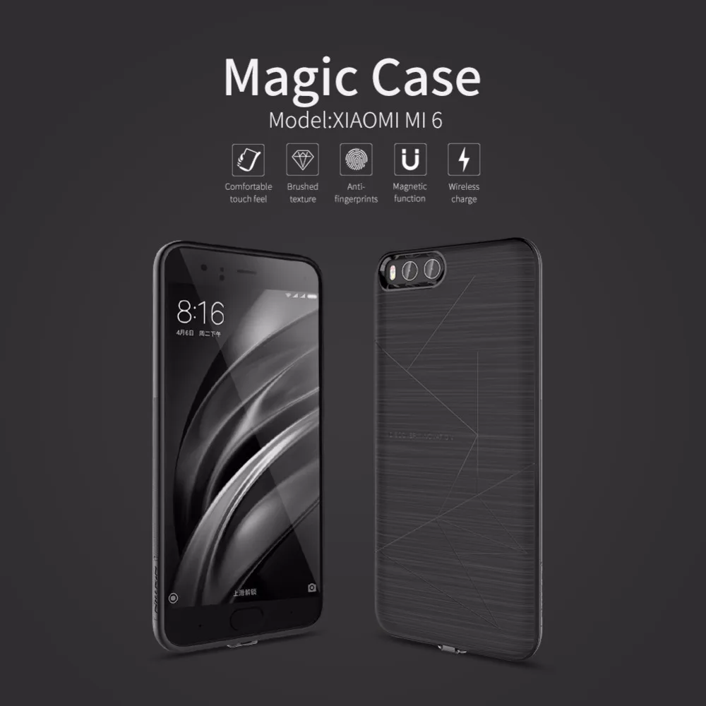 Для xiaomi mi6 NILLKIN qi Беспроводное зарядное устройство+ магнитная Беспроводная зарядка приемник крышка портативное зарядное устройство pad
