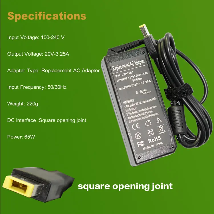 Universal New 20V 3.25A 65W AC For DC Adapter Charger Power Supply for Lenovo ThinkPad X1 Carbon E431 E531 S431 | Компьютеры и офис