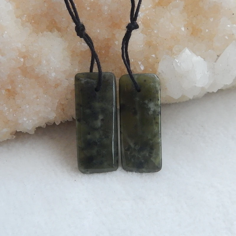 Натуральный камень Канада Jade серьги из бисера 25x10x3 мм 3.8 г Модные украшения Для